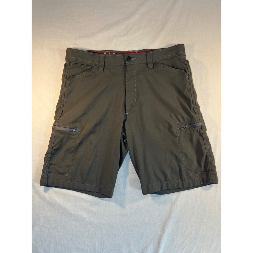 Wrangler ATG Mens Outdoor Cargo Shorts Gray Green 34 Stretch Hiking 112318782